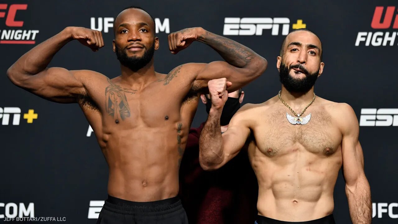 Leon Edwards vs. Belal Muhammad Weigh ins and Face-off UFC Vegas 21