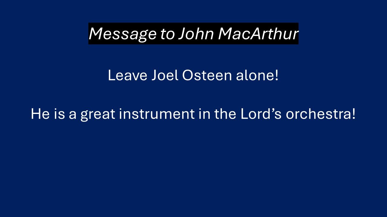 Leave Joel Osteen alone!