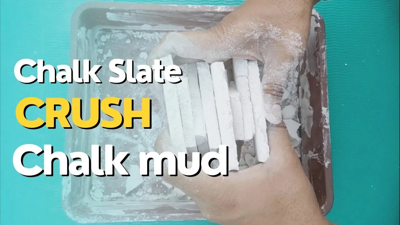 Cracking Chalk slate | Enjoying Chalk mud | smooth paste #asmr #chalkcrush #satisfied