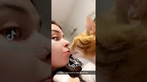 Cat Kisses Owner On The Lips I TikTok
