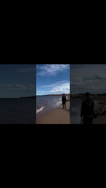 Walking on the beach in March