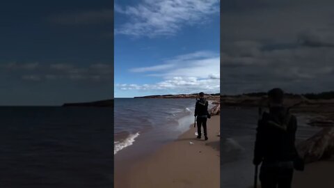 Walking on the beach in March