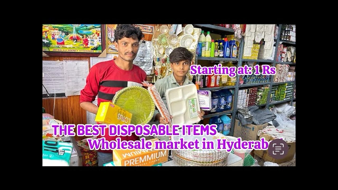 Best Disposable items Whole Sale Market in Hyderabad | ,water glasses,Cotton Mops,Leaf plates AT:1RS