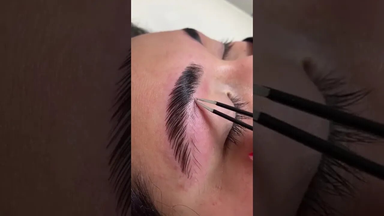 Satisfying Brow Threading tiktok lashbrow