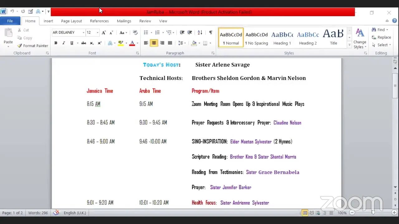 TOPM Ministry's Mid Day Service