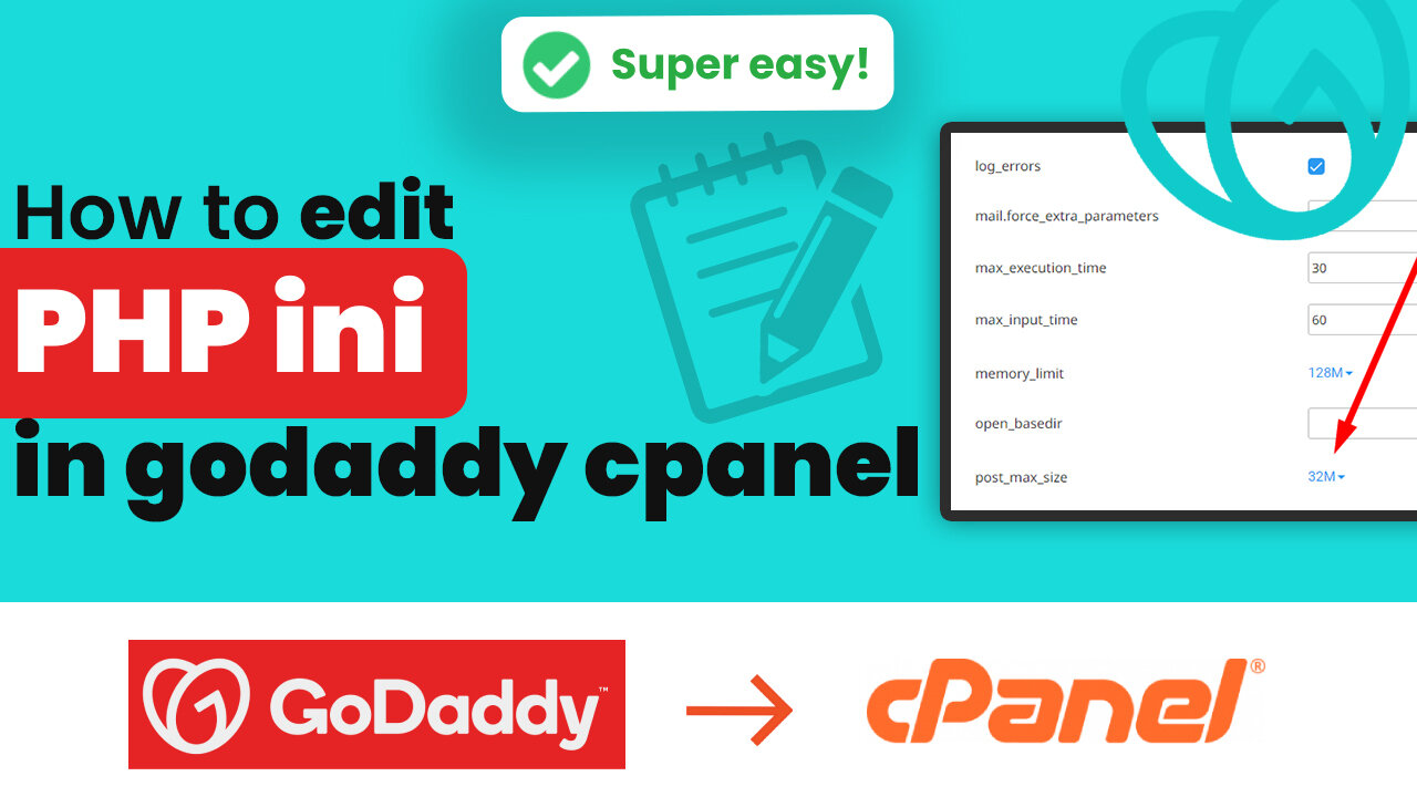 How to edit php ini in GoDaddy cPanel