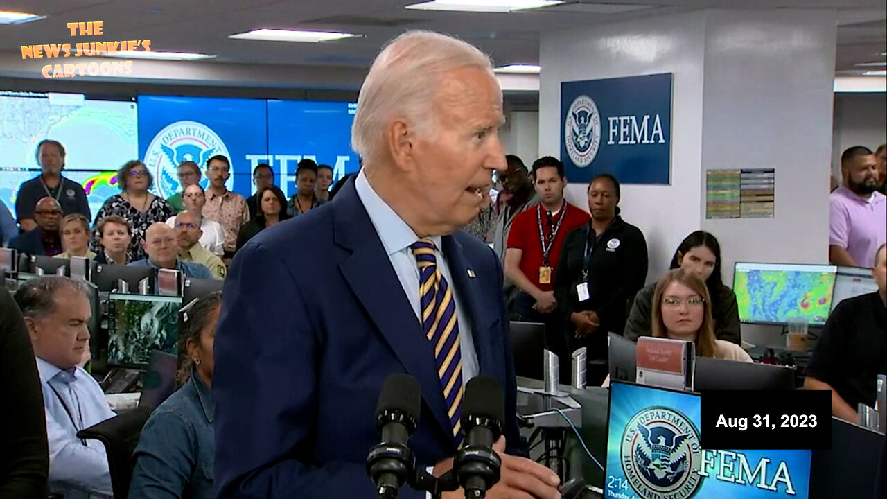 Mumbling Biden visits FEMA employees who don't seem very busy working: "Here are still some deniers... we're gonna need a whole hell of a lot more money... you guys are going 24 hours a day... where am I going now?"