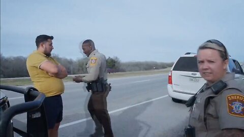 Guadalupe County Sheriffs Office as they pull over 7 Romanians who illegally crossed in Tijuana