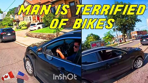 MAN STARTS ROAD RAGE AFTER THINKING HE'S BEING PASSED BY A BIKE | Road Rage USA & Canada