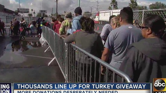 Thousands line up for St. Mary's Food Bank turkey giveaway