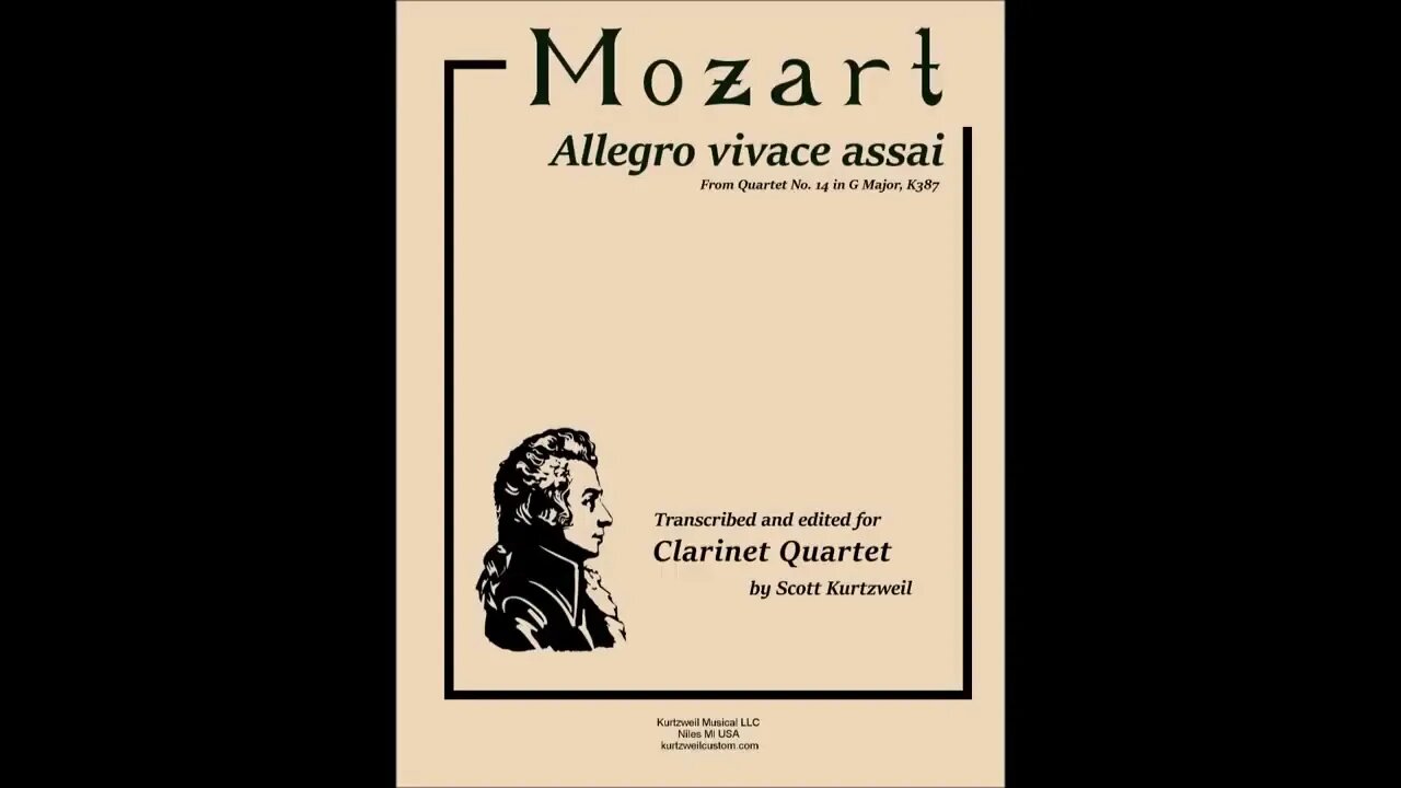 Mozart Quartet No 14 in G Major, K 387 (Arranged for Clarinet Quartet by Scott Kurtzweil)