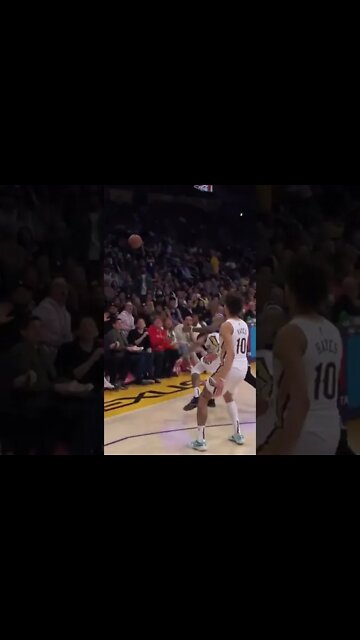 LBJ Flies Into The Stand On Extra Effort Play