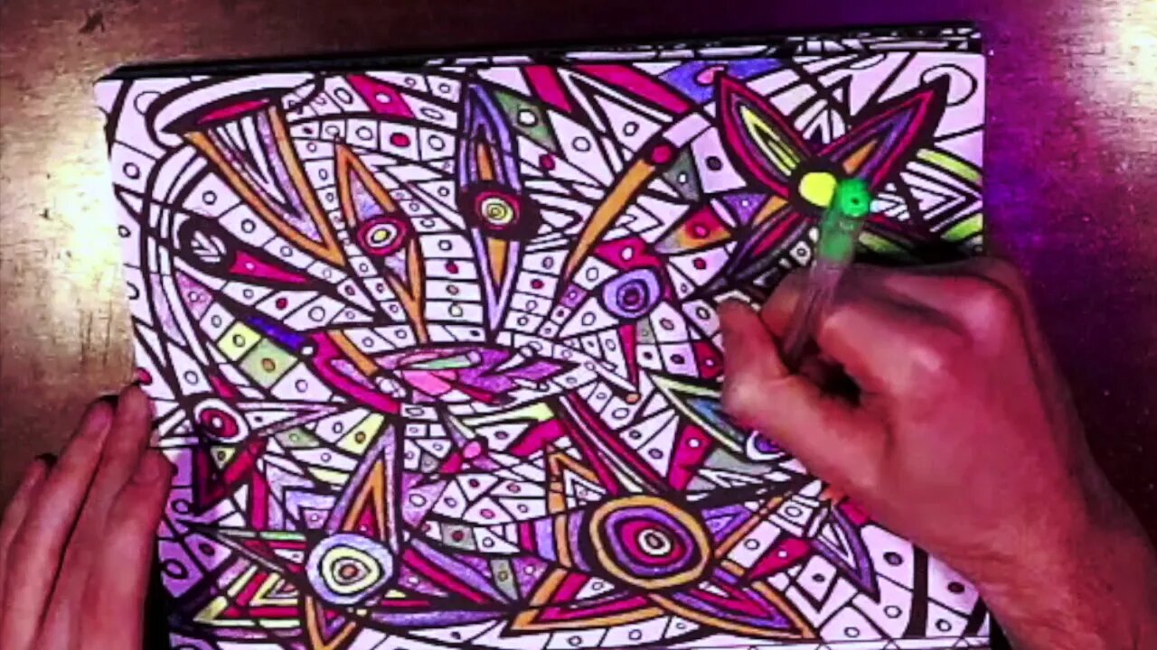 Visual Coloring Relaxation- "Where Do We Go Frm Here?"#3 Shooting Spirals