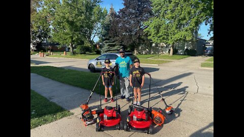 Brother and sister mow 50 lawns for free to help people in need as part of non-profit challenge