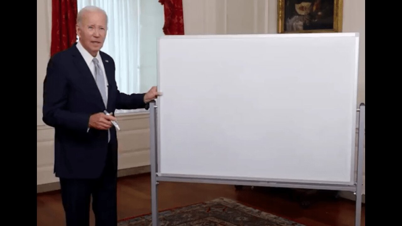 Biden Tries - And Fails - at Using a Whiteboard to Explain 'Bidenomics'