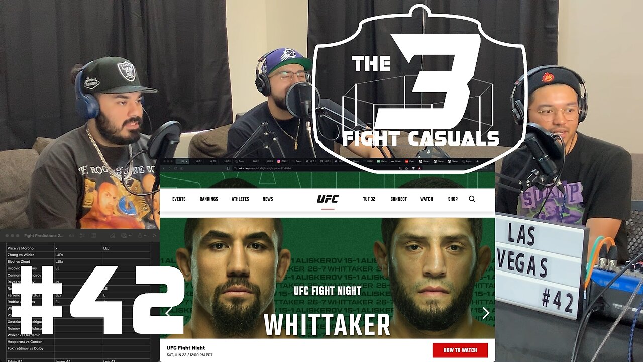 The 3 Fight Casuals - #42 - UFC Whittaker vs Aliskerov PREDICTIONS