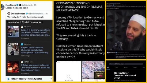 Elon Musk's X (Twitter) deleted the X account of the Magdeburg terrorist, then reinstated it