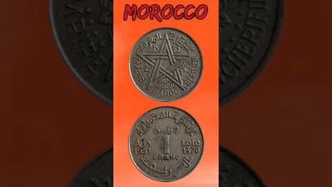 Morocco 1 Franc 1951.#shorts #education #coinnotesz