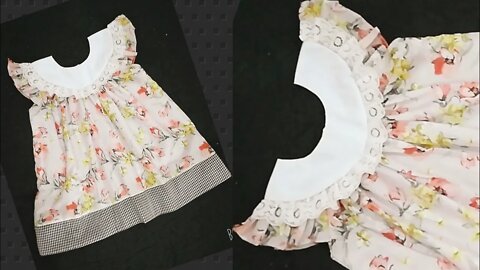 Summer frock for baby girl from remaining pieces tutorial.