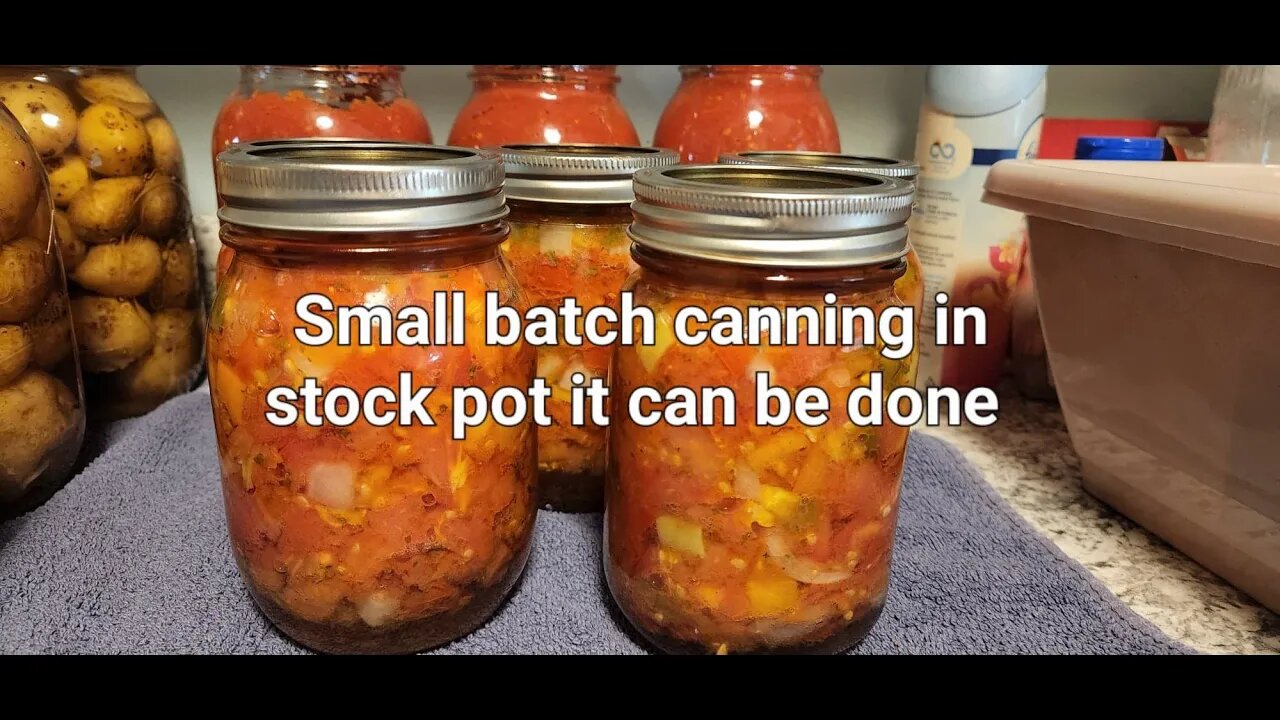 Canning in a stock pot salsa