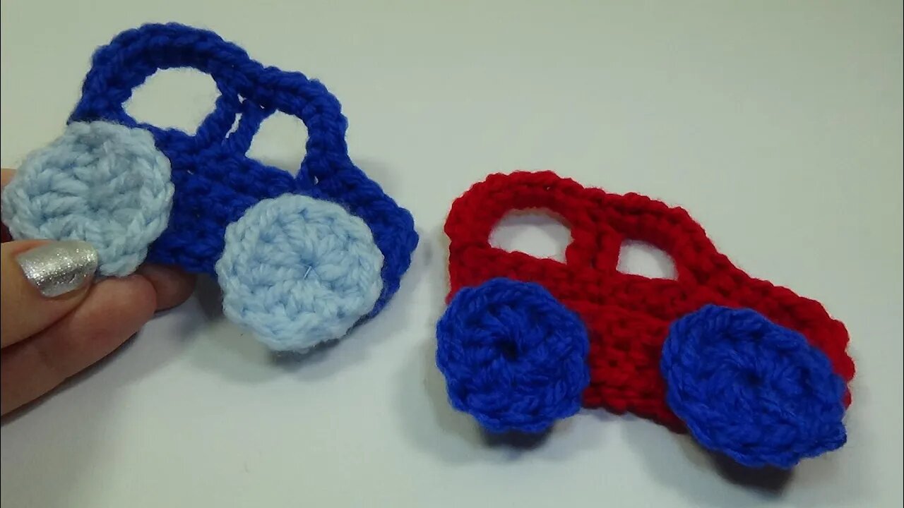 crochet simple car applique free pattern tutorial by marifu6a