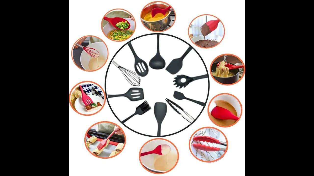 Silicone Kitchen Utensils Set Non stick Kitchenware Cooking Tools