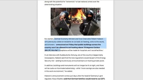 Germans being warned NOT TO Protest - Extreme Socialist Government