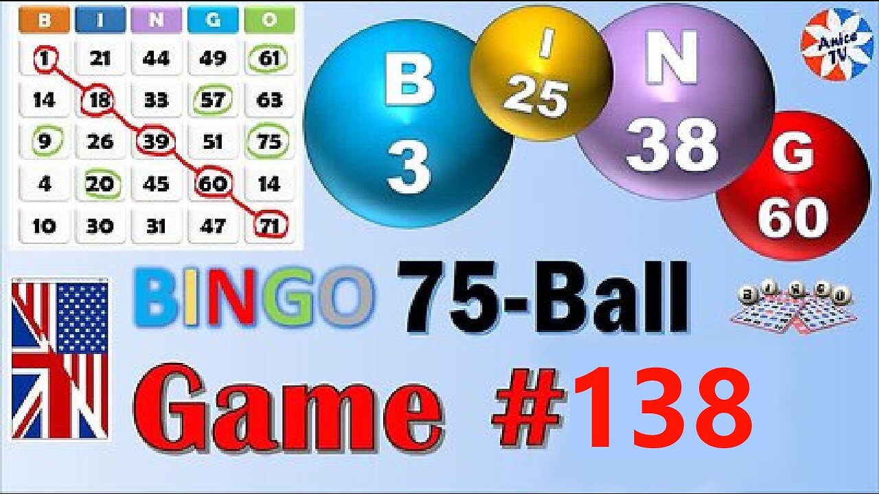 75 Ball - BINGO Caller - Game#138 - English American