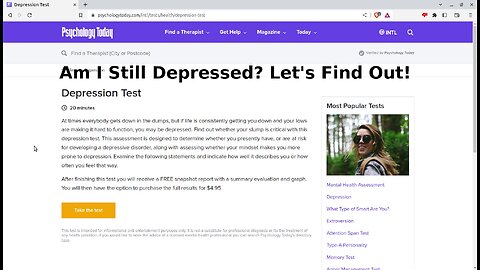 Am I Still Depressed? Taking A Test.