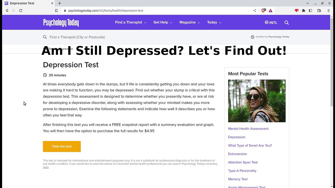 Am I Still Depressed? Taking A Test.
