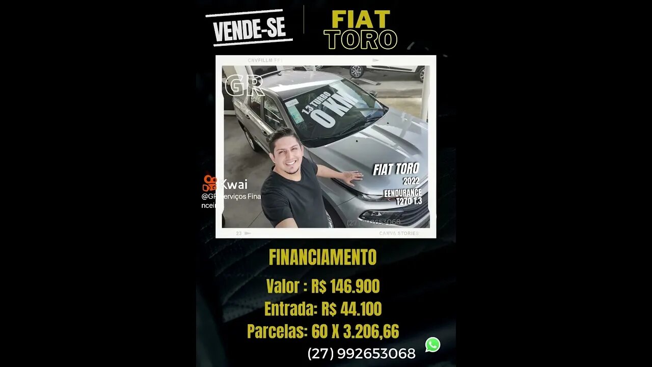 Seu Fiat Toro 0km Avista financiado ou no crédito contemplado #financiamento #carros #fy