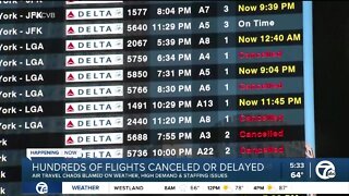 Hundreds of flights canceled or delayed following high demand and staffing shortages