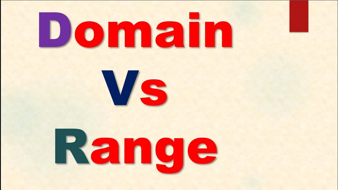 Domain vs Range