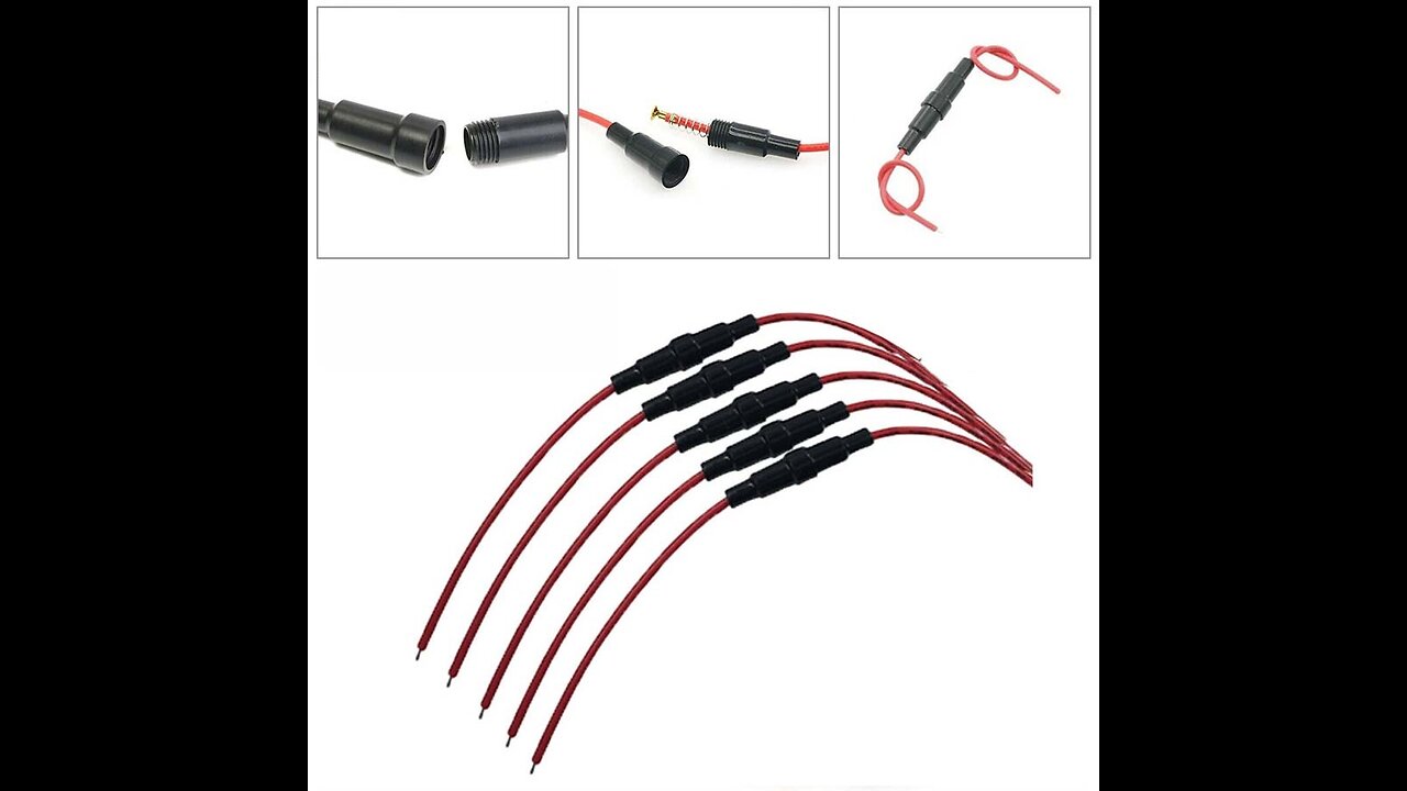 5x20 Fuse Holder Case with 22AWG Wire Cable in line