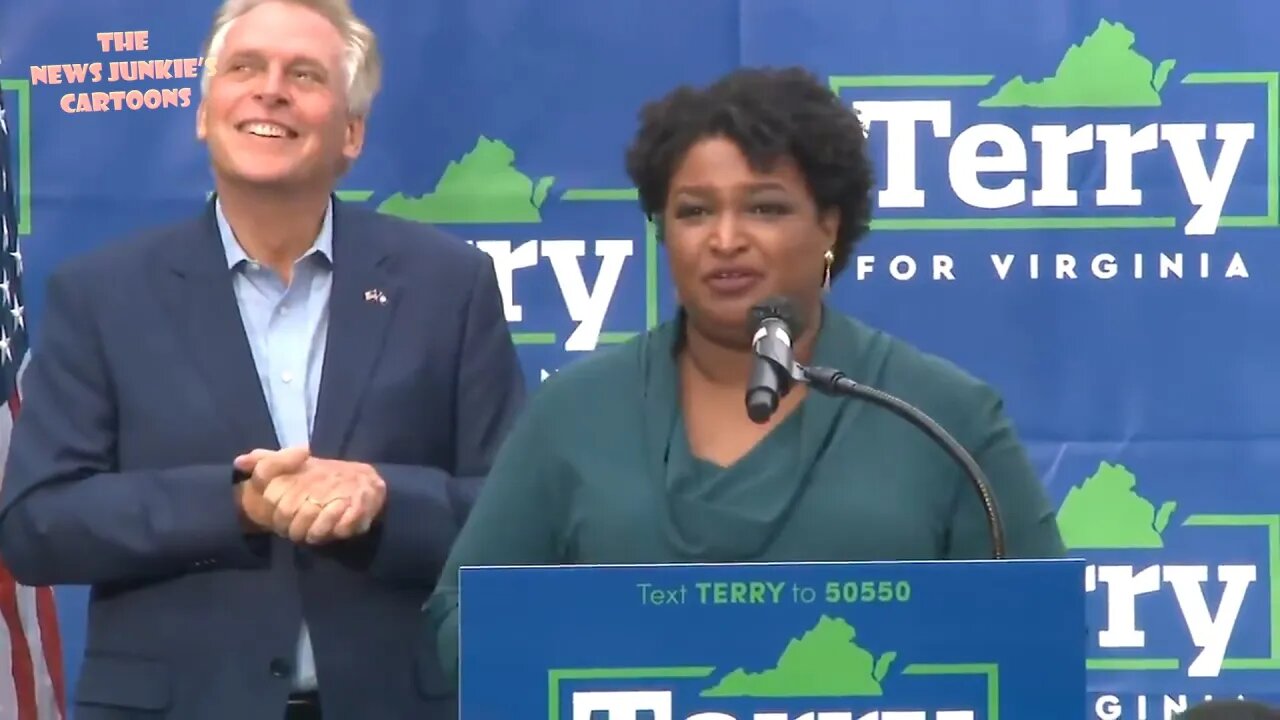 Look at Dem McAuliffe nodding & clapping behind Abrams talking about her entitlement to be Governor.