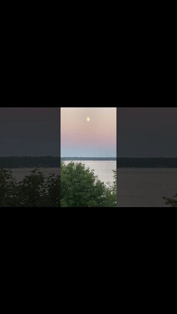 Tuesday night moon over Lake superior Northern Wisconsin.