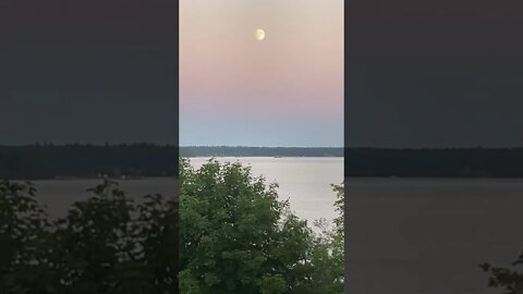 Tuesday night moon over Lake superior Northern Wisconsin.