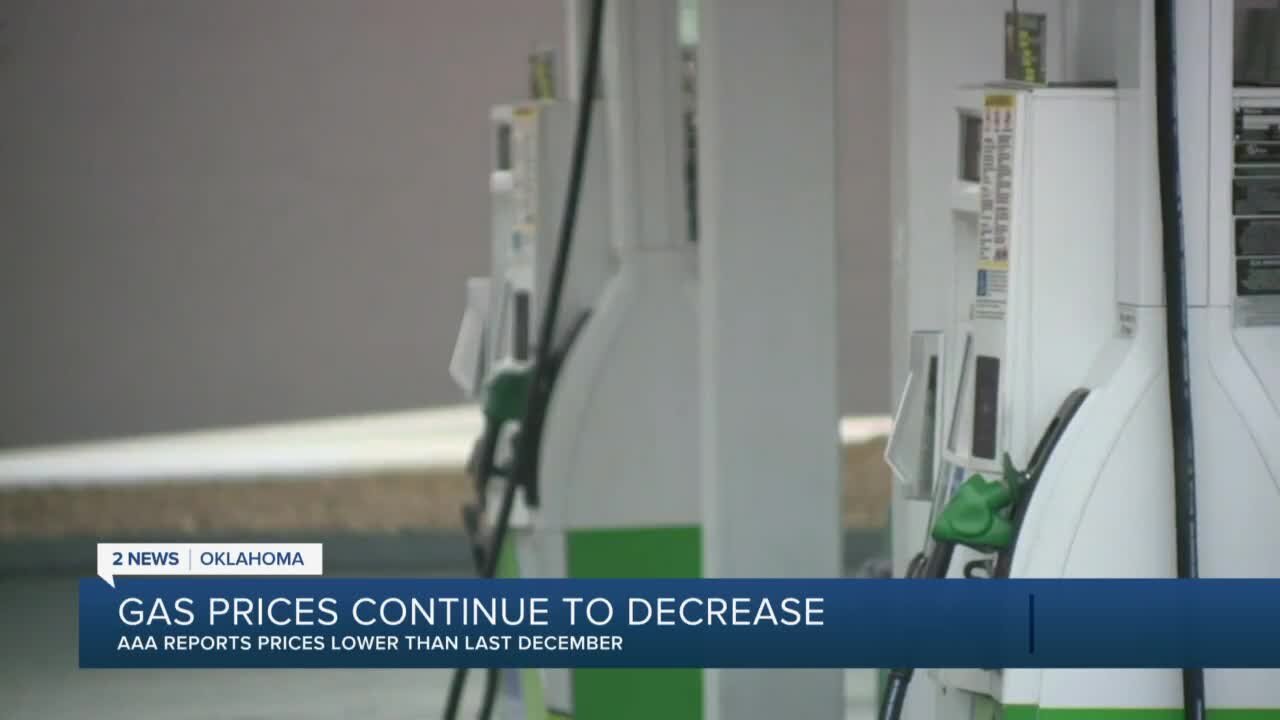 Oklahoma gas prices decreasing ahead of holidays