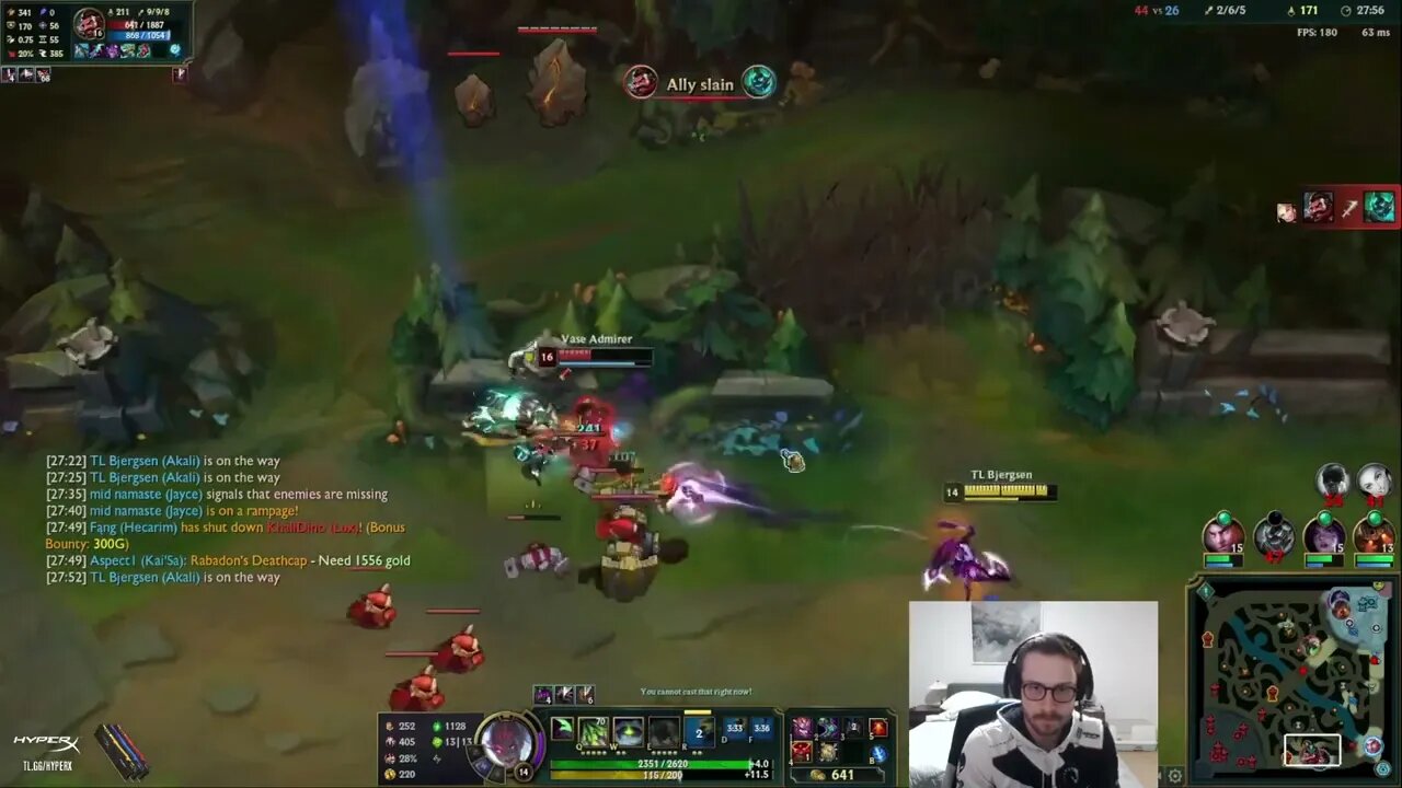 Bjergsen Akali vs Graves