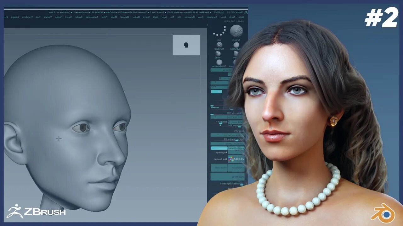 Aphrodite | 3d realistic Character for animation | Part 2 | sculpting | ZBrush | Blender