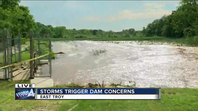 East Troy officials keeping close watch on a dam after heavy rain