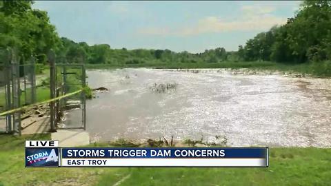 East Troy officials keeping close watch on a dam after heavy rain