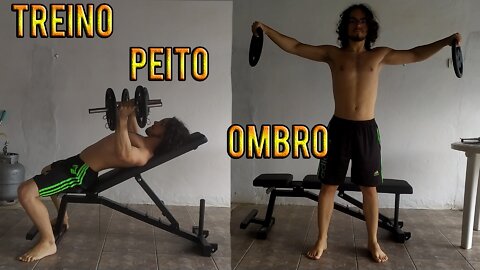 TREINO DE PEITO OMBRO ABDÔMEM EM CASA