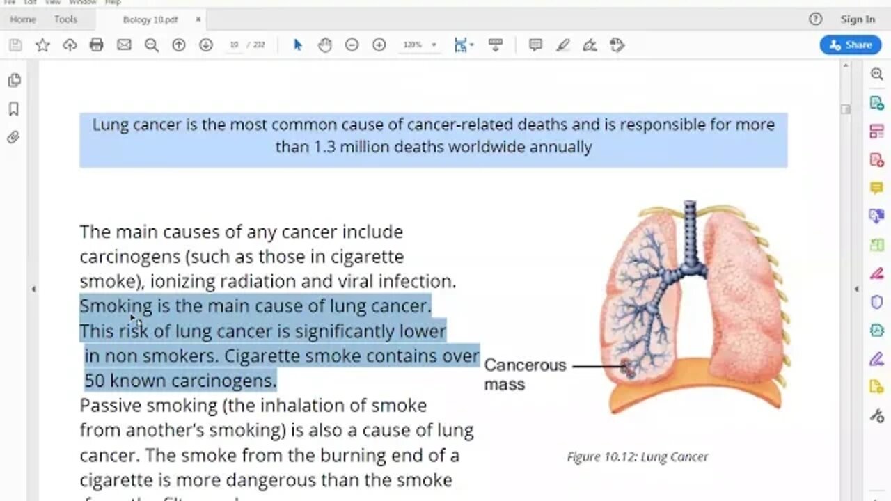 Class 10th Bio Asthma & Lung Cancer