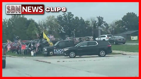 Protestors Lined the Streets in Advance of President Biden Visit to Howell, Michigan - 4326