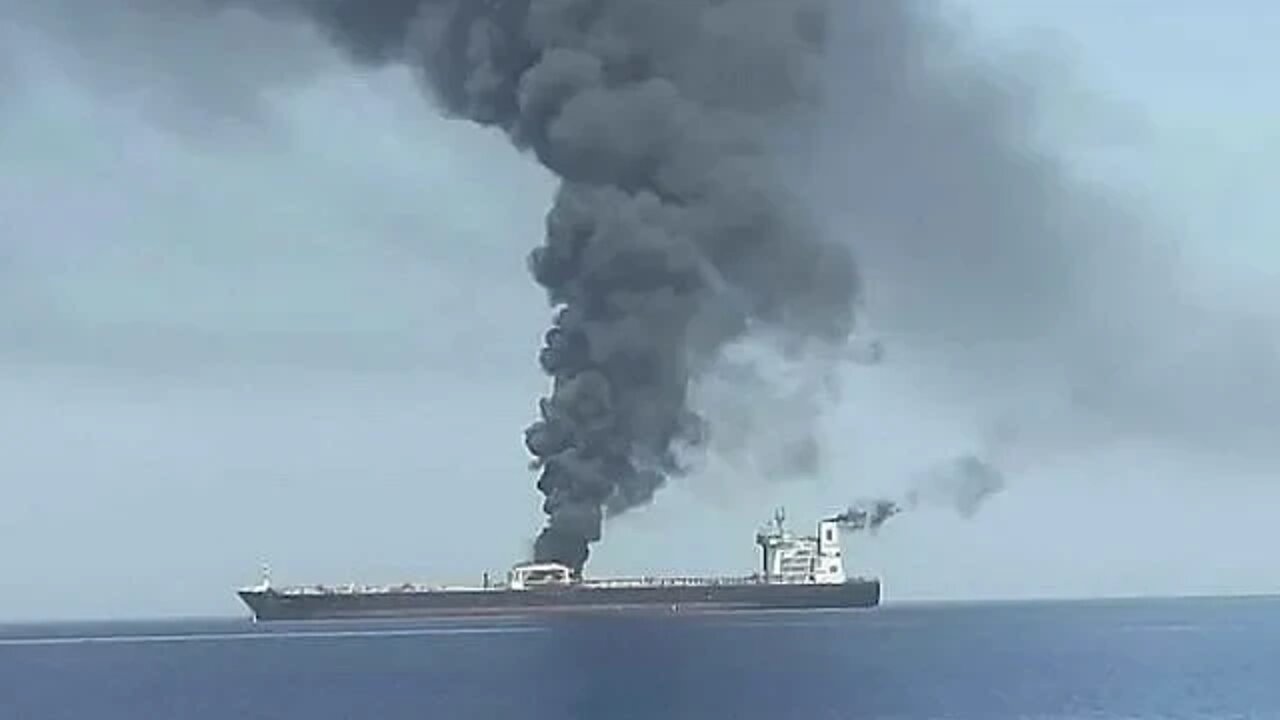 Iranian Tanker Set Ablaze Leaking Oil, Hit By Multiple Suspected Rocket Attacks