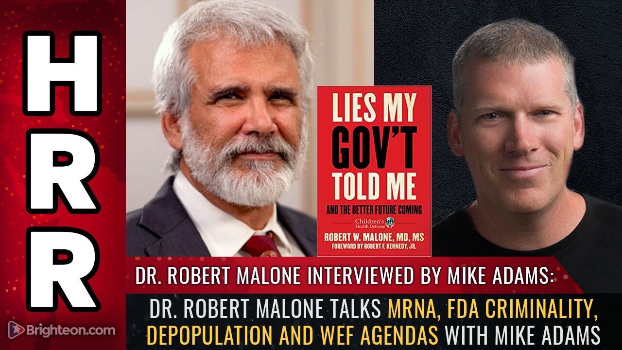 Dr. Robert Malone talks mRNA, FDA Criminality, Depopulation and the World Economic Forum Agendas