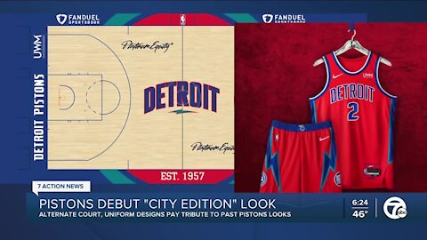 Pistons debut City Edition alternate uniforms, court vs. Nets