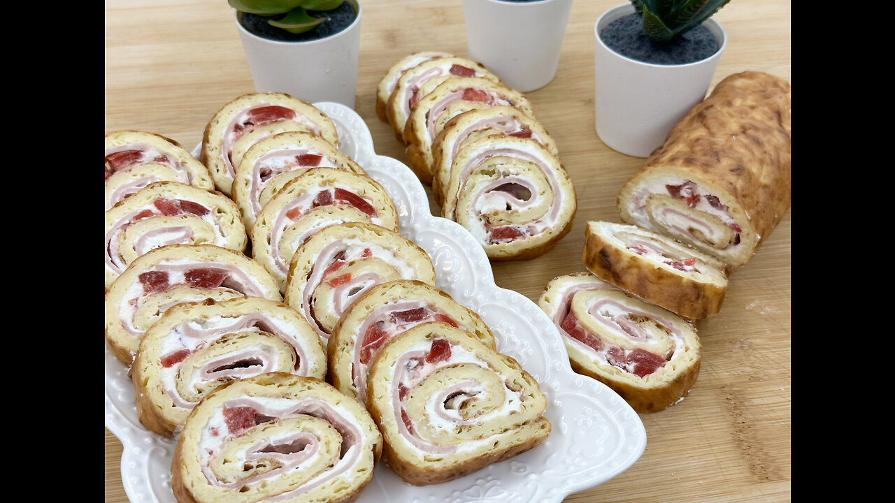 Zucchini Roll with Ham & Cheese