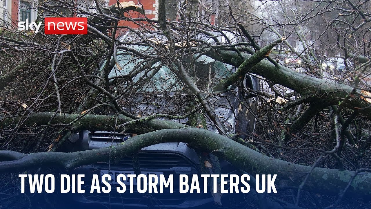 Storm Darragh: Two men die and hundreds of thousands without power as winds reach 93mph